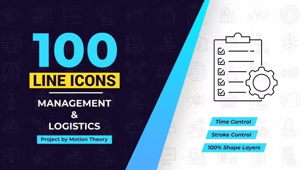 100 Management Line Icons 40108198